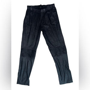 ELAN‎ Women's Black Faux Leather skinny Pants Textured Knees